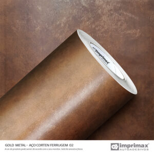VINIL GOLD METÁLICO AÇO CORTEN COBRE C/ 1,22M LARGURA - IMPRIMAX ( METRO LINEAR )