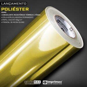 POLIESTER ADESIVO METALICO  ROLO C/ 1x50M - IMPRIMAX