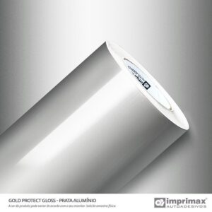 VINIL ADESIVO PROTECT GLOSS PRATA ALUMINIO C/1,40M LARG. (METRO LINEAR) - IMPRIMAX