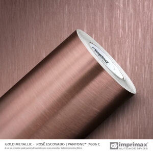VINIL ADESIVO GOLD ESCOVADO C/ 1,06M LARGURA - IMPRIMAX ( METRO LINEAR )